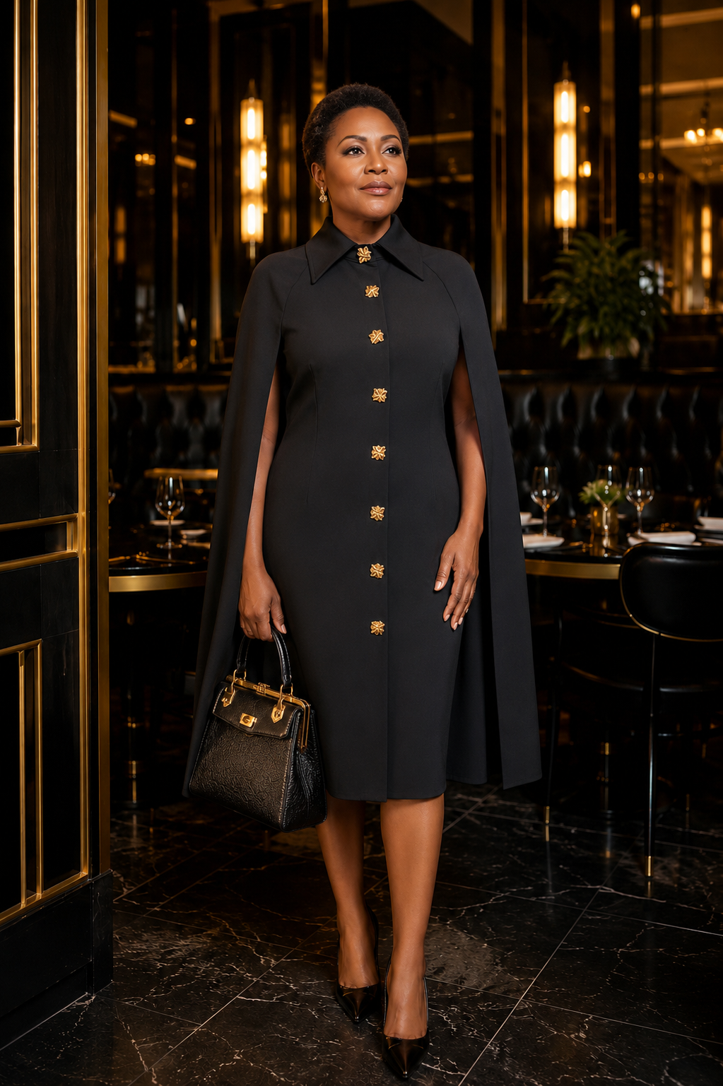 Black Cape Dress